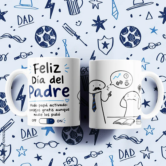 10 Plantillas Tazas Flork dia del Padre Archivo en Png