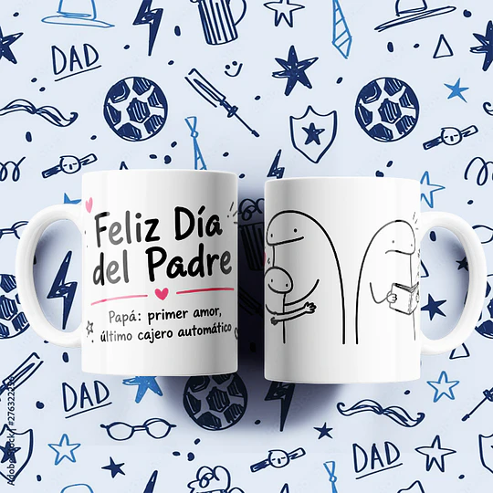 10 Plantillas Tazas Flork dia del Padre Archivo en Png