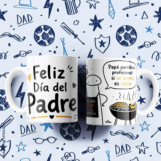 10 Plantillas Tazas Flork dia del Padre Archivo en Png