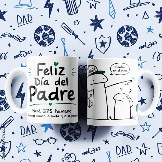 10 Plantillas Tazas Flork dia del Padre Archivo en Png