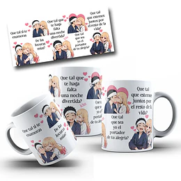 Disenõs Tazas Que tal si te enamoras, Que tal que te haga falta una noche divertida? - Marin Kitagawa e Wakana Gojo Sublimación Png 