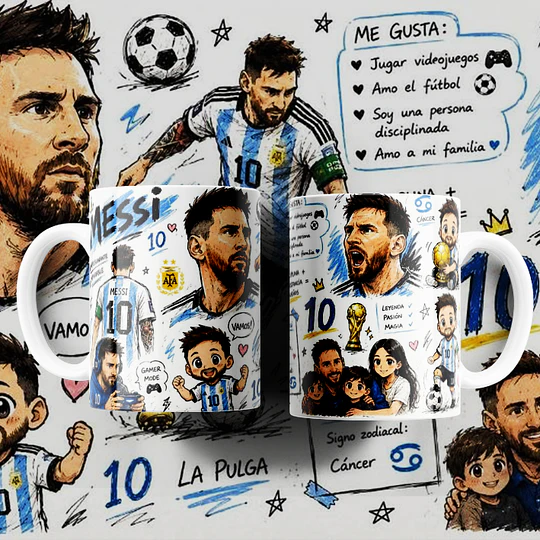 3 Plantillas de Diseño Tazas Lionel Messi, Cristiano Ronaldo y Neymar Archivos PNG