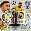 3 Plantillas de Diseño Tazas Lionel Messi, Cristiano Ronaldo y Neymar Archivos PNG