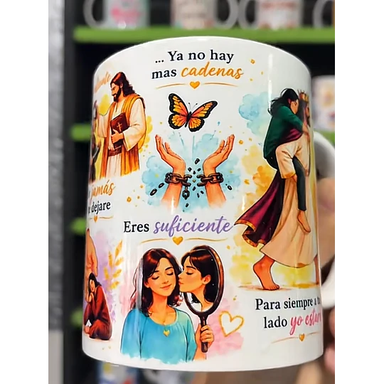 Disenõs Tazas Me dices no temas, Me dices se fuerte, Se valiente, Yo jamás te dejare Jesus Musicales Sublimación Png