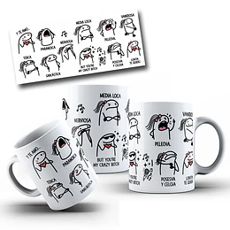 Disenõs Tazas Plantilha Y te amo... paranoica, media loca, peleona, vanidosa, terca, sarcástica, nerviosa, posesiva y celosa Flork Meme Musicales Sublimacion Png