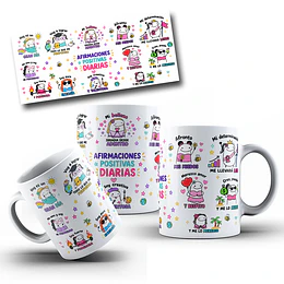Disenõs Tazas Plantilha Afirmaciones Positivas Diarias Flork Meme Sublimacion Png