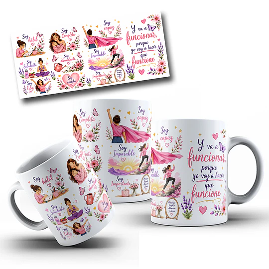 Disenõs Tazas Plantilha Afirmaciones positivas Sublimacion Png