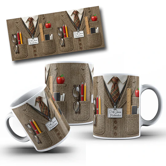 Diseños Taza Plantilla Dia del Maestro, Regalo escolar Profesor Feliz día Sublimacion Png