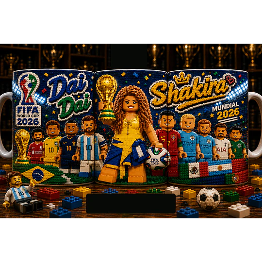 25 Plantillas de Diseño Tazas Mundial 2026 Estilo Lego Archivos PNG