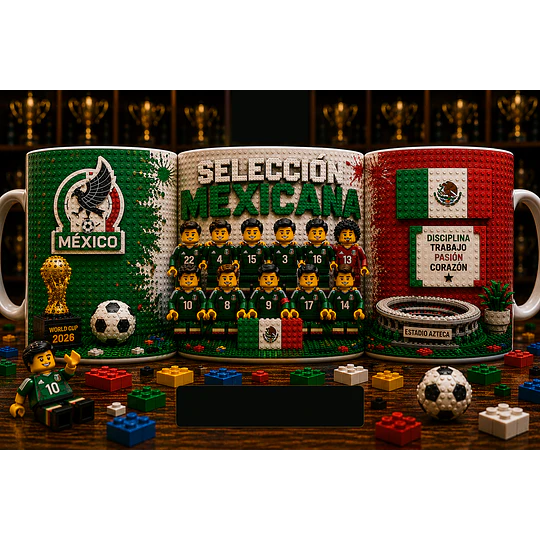 25 Plantillas de Diseño Tazas Mundial 2026 Estilo Lego Archivos PNG