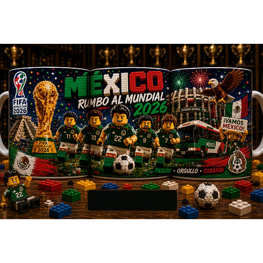 25 Plantillas de Diseño Tazas Mundial 2026 Estilo Lego Archivos PNG