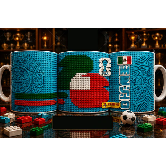 25 Plantillas de Diseño Tazas Mundial 2026 Estilo Lego Archivos PNG