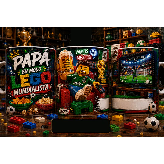 25 Plantillas de Diseño Tazas Mundial 2026 Estilo Lego Archivos PNG