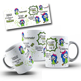 Diseños Tazas Plantilla Taza Cuándo me preguntam, ¿y cómo te va en el trabajo? Flork Deformitos Sublimacion Png