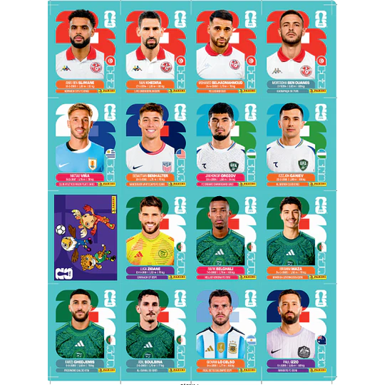 Set de Actualización Mundial 2026 PDF | 120 Figuritas para Imprimir