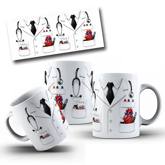 Diseños Tazas Plantilla Medico Sublimacion Png 