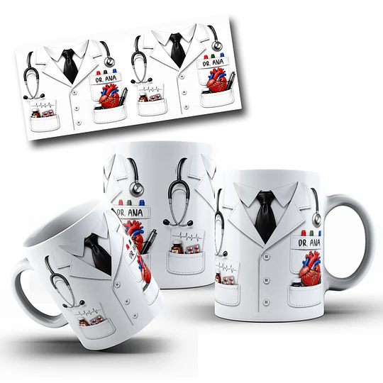 Diseños Tazas Plantilla Medico Sublimacion Png 