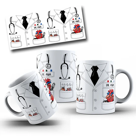 Diseños Tazas Plantilla Medico Sublimacion Png 