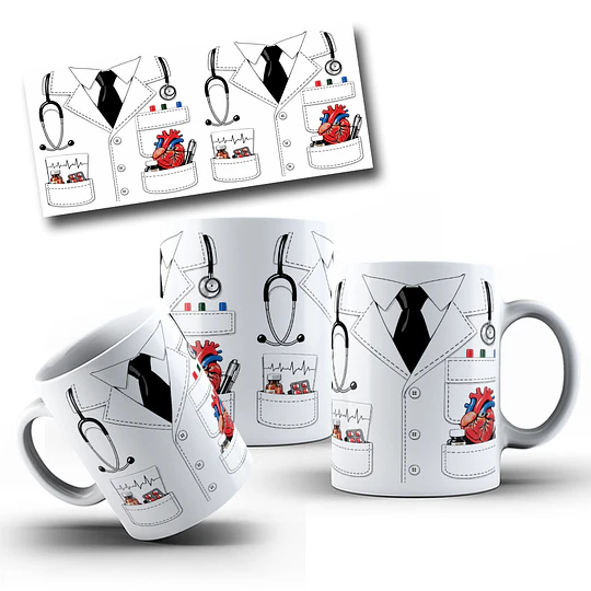 Diseños Tazas Plantilla Medico Sublimacion Png 