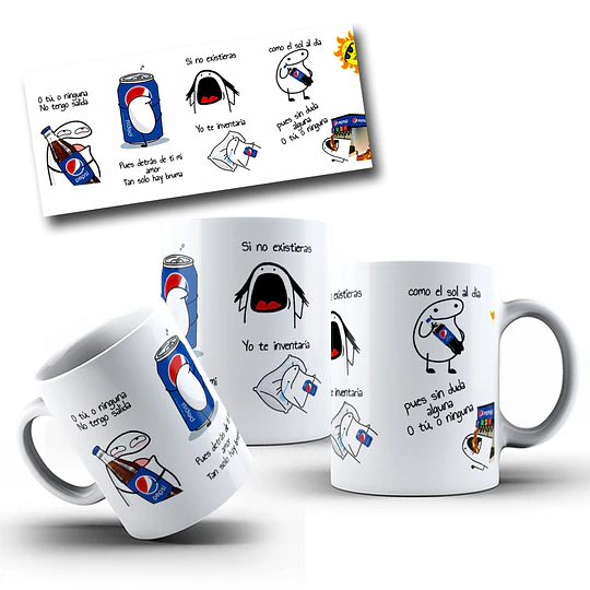 Diseños Tazas Plantilla Flork Meme Defromitos o tú o ninguna no tengo salida - Pepsi  Sublimacion Png