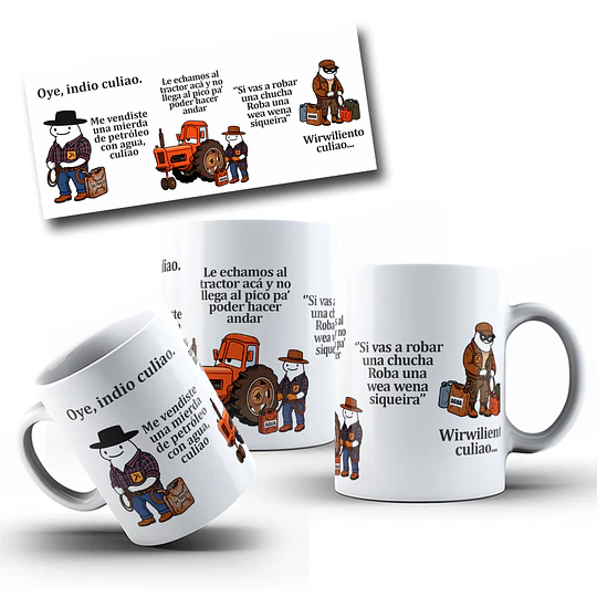 Diseños Tazas Plantilla Flork Meme Defromitos Oye indio culiao me vendiste una mierda de petroleo Sublimacion Png