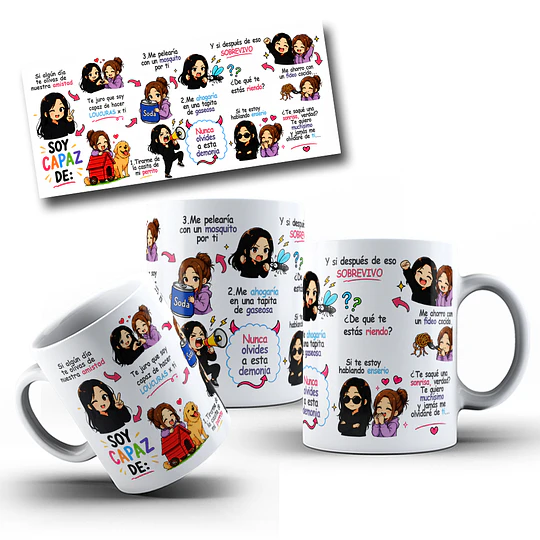 Diseños Tazas Plantillasi algún día te olivas de nuestra amistad, soy capaz de mejores amigos para siempre Sublimacion Png 