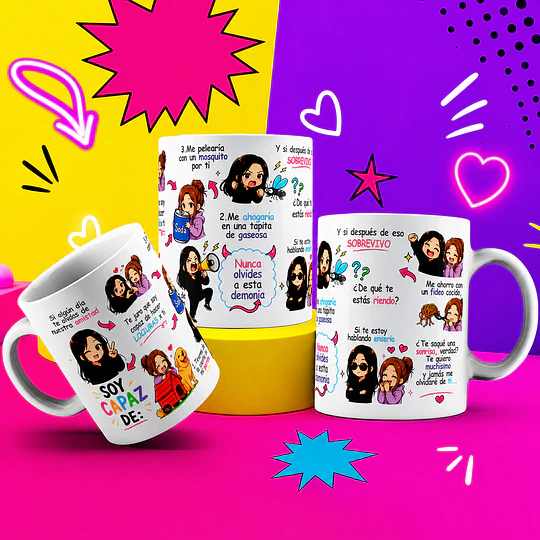 Diseños Tazas Plantillasi algún día te olivas de nuestra amistad, soy capaz de mejores amigos para siempre Sublimacion Png 