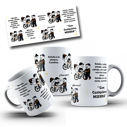 Diseños Tazas Plantillas Maneja, maneja, mierda, manéjale Meme Chileno Sublimacion Png
