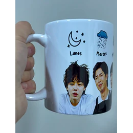 Diseños Tazas Plantillas BTS Mi humor según el día de la semana Sublimacion Png