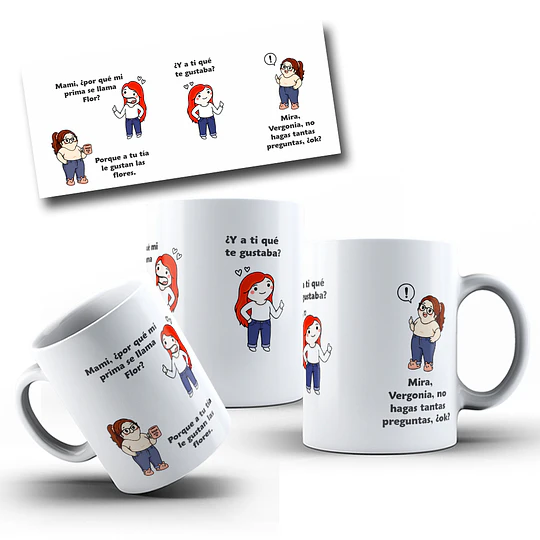 Diseños Tazas Plantillas Flork Deformitos Mami por qué mi prima se llama flor meme chile Sublimacion Png