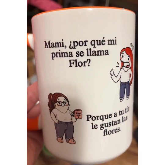Diseños Tazas Plantillas Flork Deformitos Mami por qué mi prima se llama flor meme chile Sublimacion Png