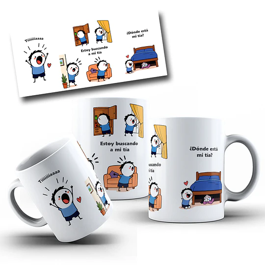 Diseños Tazas Plantillas Flork Deformitos tíiiiiiaaaaa, ¿dónde está mi tía?, estoy buscando a mi tía Sublimacion Png 