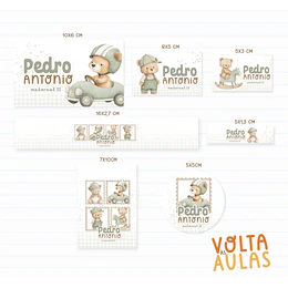 Plantillas de Diseño 12 Etiquetas Escolares Fofs Archivos PNG y Studio
