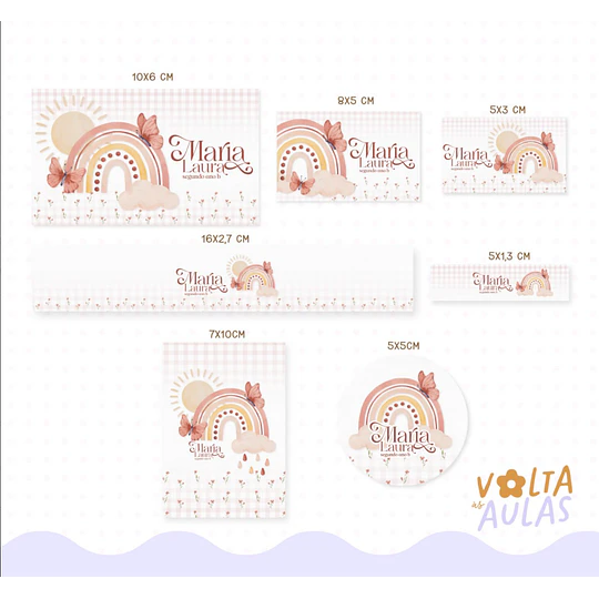 Plantillas de Diseño 12 Etiquetas Escolares Fofs Archivos PNG y Studio