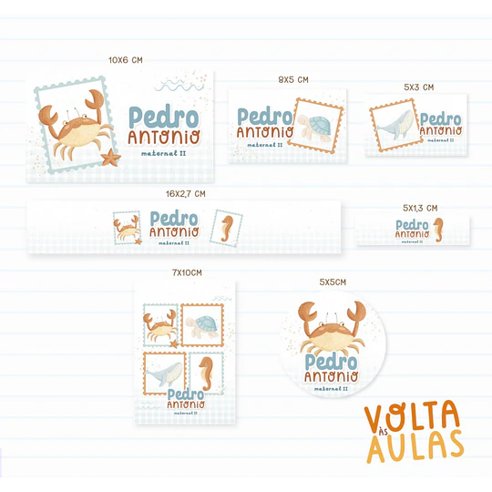Plantillas de Diseño 12 Etiquetas Escolares Fofs Archivos PNG y Studio