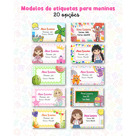 Plantillas de Diseño 30 Etiquetas Escolares Archivos Canva