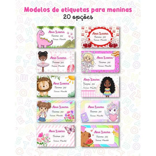 Plantillas de Diseño 30 Etiquetas Escolares Archivos Canva