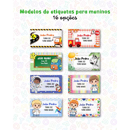 Plantillas de Diseño 30 Etiquetas Escolares Archivos Canva