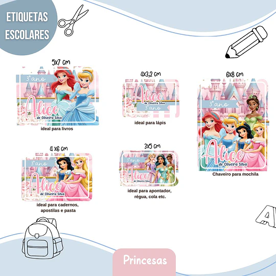 Plantillas de Diseño 41 Etiquetas Escolares Archivos Studio
