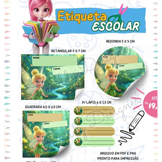 Plantillas de Diseño 50 Etiquetas Escolares Archivos PNG