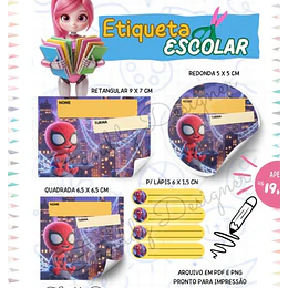 Plantillas de Diseño 50 Etiquetas Escolares Archivos PNG
