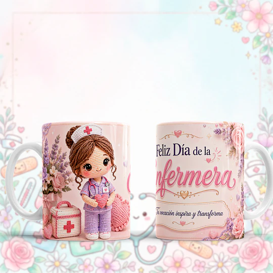 Plantillas de Diseño 10 Tazas Día de la Enfermera Archivos PNG