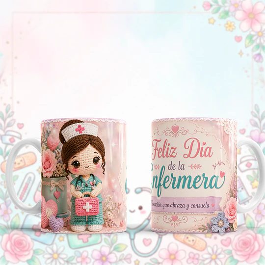 Plantillas de Diseño 10 Tazas Día de la Enfermera Archivos PNG