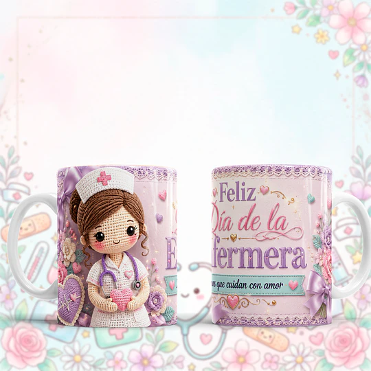 Plantillas de Diseño 10 Tazas Día de la Enfermera Archivos PNG