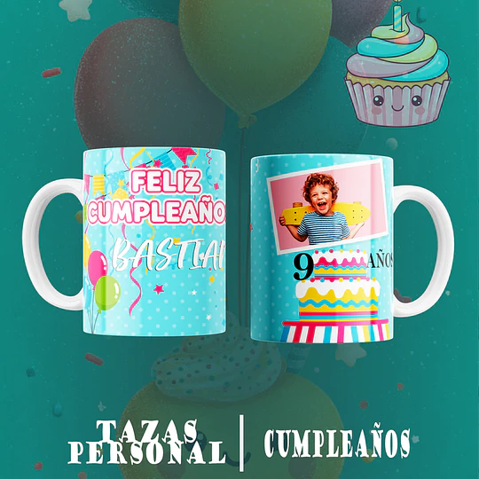 8 Plantillas de Diseño Tazas Cumpleaños Niños Archivos PNG