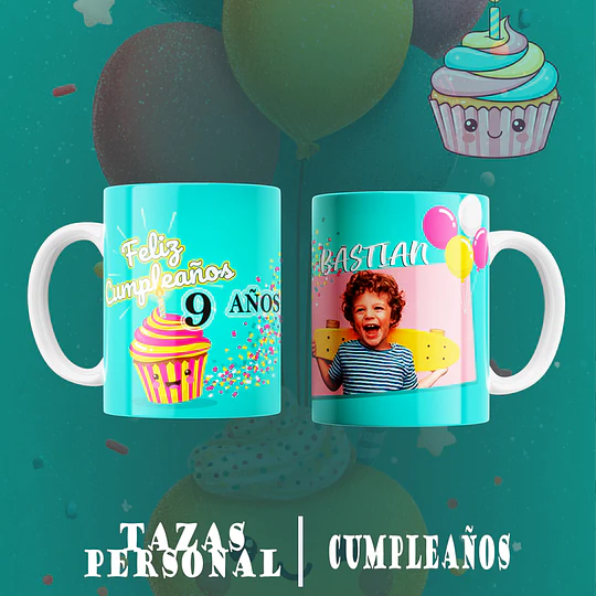 8 Plantillas de Diseño Tazas Cumpleaños Niños Archivos PNG