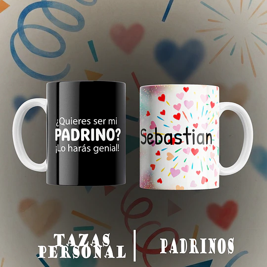 12 Plantillas de Diseño Tazas Padrinos Archivos Editables PSD y PNG