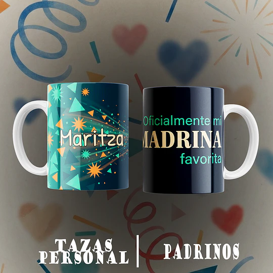 12 Plantillas de Diseño Tazas Padrinos Archivos Editables PSD y PNG