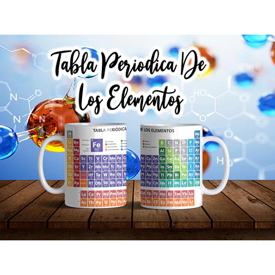 4 Plantillas de Diseño Tazas Tabla Periódica Archivos Editables CDR y PNG