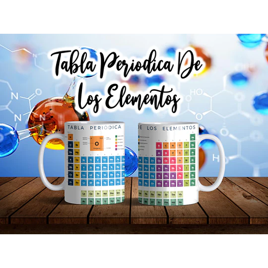 4 Plantillas de Diseño Tazas Tabla Periódica Archivos Editables CDR y PNG